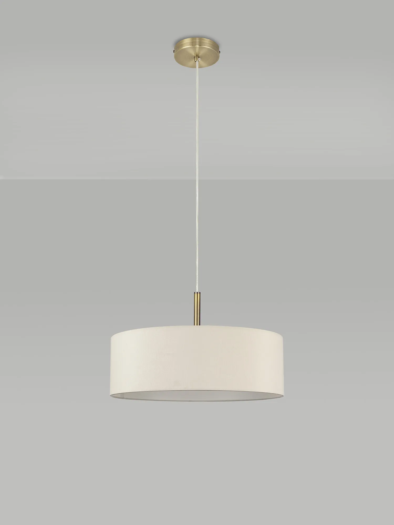 Baymont 45cm 5 Light Pendant Antique Brass, Ivory Pearl/White DK0746  Deco Baymont AB IV